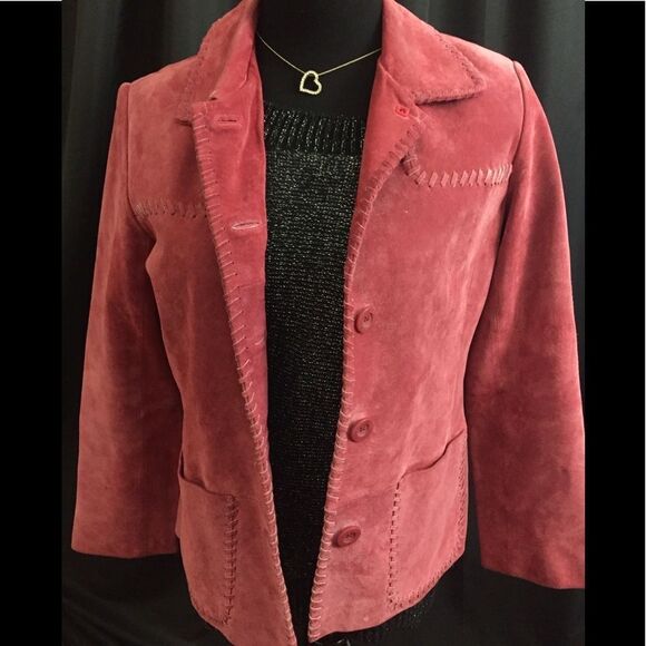 Bernardo Jackets & Blazers - Cute pink suede jacket by Bernardo in small